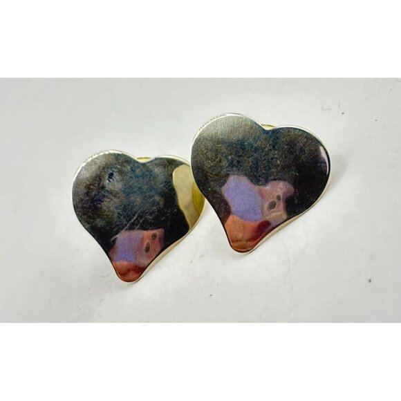 Unique 925 Sterling Silver Heart Art Earrings - Picture 4 of 7